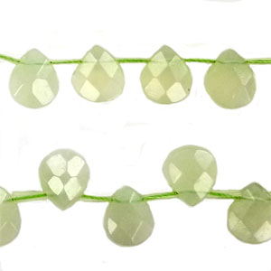 NEW JADE FACETED PEAR SD 8X12MM